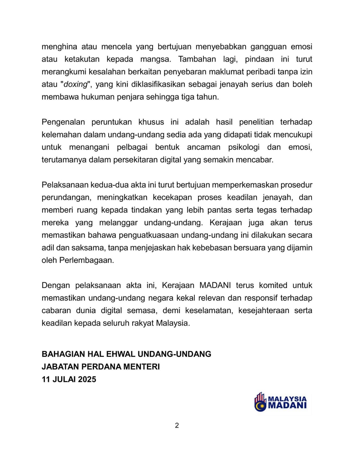 akta buli di tempat kerja